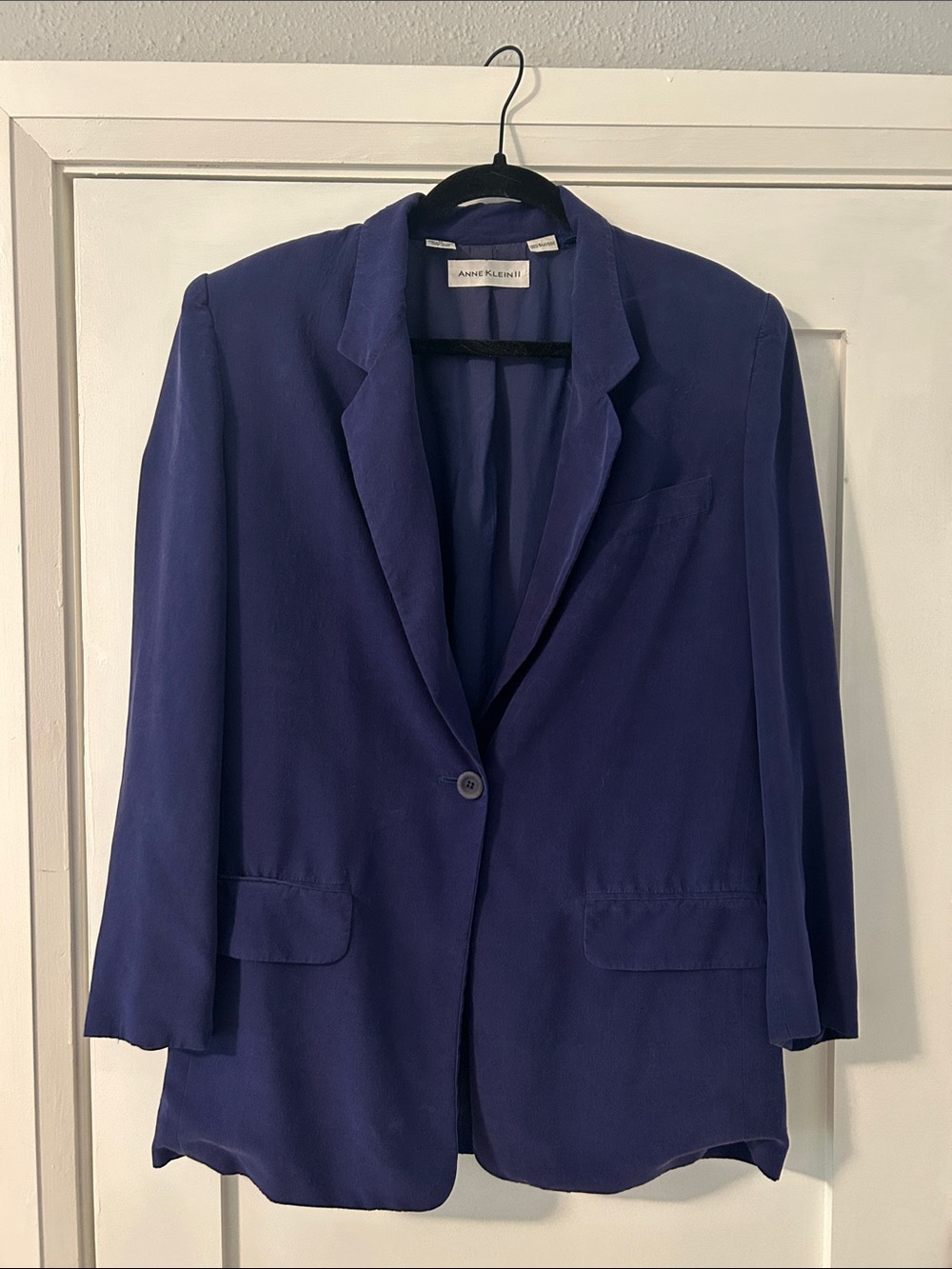 Anne Klein Deep Purple Single-Button Blazer